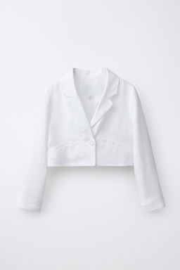 BLAZER CROPPED 100% LINO / Blanco roto