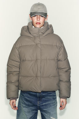 SHORT RUBBERISED WINDPROOF PUFFER JACKET - Zara фото 2
