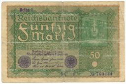 Банкнота 50 марок 1919 года Германия