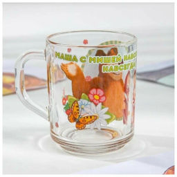 Набор Маша и Медведь. Добрый день 3 пр.: круж 250 мл, сал. 13 см, тар. 19,5 см в под.уп. ММН3-1 /МФК/  фото 8