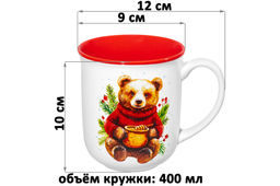 Набор 2 кружек 400 мл 12*9*10 см Панда и Мишка, фарфор - Elan gallery фото 2