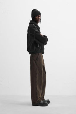 CONTRAST FAUX SHEARLING JACKET - Zara фото 4