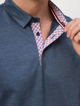 Джемпер мужской с воротником поло короткий рукав GREG G144-PM12-LT1638 (синий)  фото 14