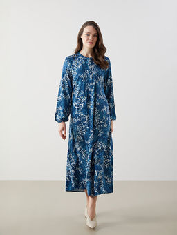 Bisiklet Yaka ?i?ekli Elbise