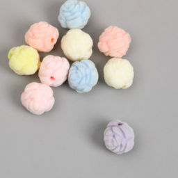 Цена за 10 шт. Бусина для творчества бархатное напыление Роза. Нежные оттенки, 1.2?1.2?1.2 см