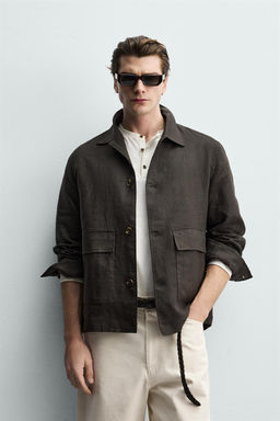SOBRECAMISA 100% LINO / Marr?n - Zara фото 2