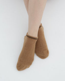 Теплые носки следики из монгольской шерсти рыжие