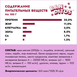 Blitz BANDITOS Ароматный Ягнёнок для стерил. кошек 7 кг. NDC05-1-07000  фото 2
