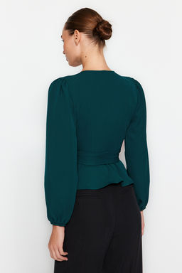 Trendyolmilla K?rm?z? Kruvaze Baglama Detayl? Dokuma Bluz TWOAW20BZ1089  фото 10