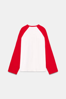 CONTRAST LONG SLEEVE T-SHIRT - Zara фото 15