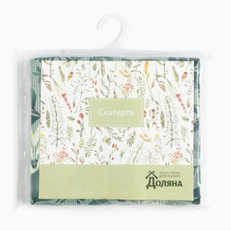 Скатерть Доляна Лесная прохлада 146х180 см, 50% хлопок, 50% п/э, рогожка 158 г/м2  фото 9
