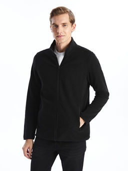 Dik Yaka Uzun Kollu Polar Erkek Fermuarl? Sweatshirt