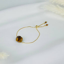 Браслет регулируемый из Тигрового глаза от 16 см