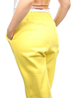 M049 YELLOW Брюки спортивные женские на флисе (100% хлопок) 7986 - Fashion фото 5