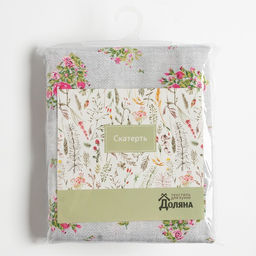 Скатерть Доляна Roses on linen 146х110 см, 100% хлопок, рогожка 164 г/м2  фото 8