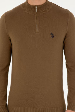 Мужской базовый свитер цвета хаки - U.s. polo assn фото 6