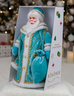 Дед Мороз Царский 50см индивид.уп. БИРЮЗОВЫЙ - Коломеев фото 3