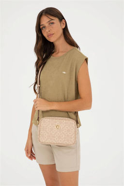 Женская бежевая сумка через плечо Неожиданная скидка в корзине