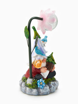 Садовая фигура из полистоуна «Гном лесничий», 25×14×12 см, с подсветкой