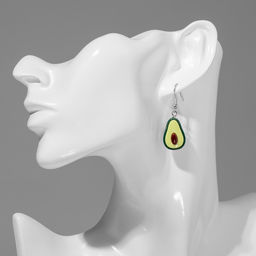 Серьги пластик «Авокадо» в разрезе, цвет зелёно-коричневый