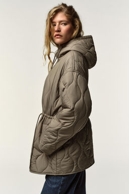 WATER-REPELLENT QUILTED JACKET WITH HOODIE - Zara фото 4