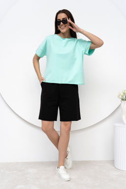 Шорты из хлопкового футера с высокой посадкой - Solo mio фото 8