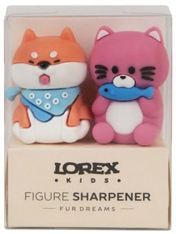 Набор точилок LOREX KIDS FUR DREAMS ассорти, корпус силикон, 1 отверстие, 2 шт в ПВХ короб...