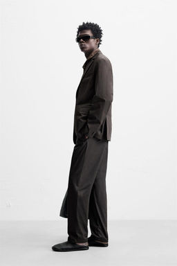 WAXED-EFFECT SUIT TROUSERS - Zara фото 4