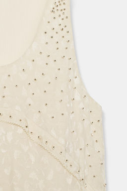 VESTIDO CORTO JACQUARD ZW COLLECTION / Crudo / Beige - Zara фото 9