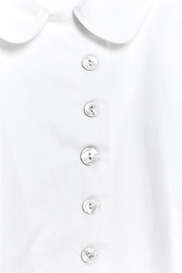 TOP GABARDINA BOTONES / Blanco