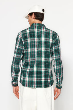 TRENDYOL MAN Yesil Slim Fit Oduncu Ekose Dugmeli Yaka K?sl?k Gomlek TMNAW22GO0045 - Trendyolmilla фото 6