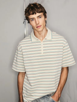 Футболка на молнии в полоску / Zarina фото 2