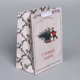 Пакет крафтовый вертикальный Будьте счастливы, MS 18 23 10 см - Дарите счастье фото 2