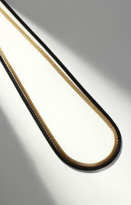 Бусы 2 нити Трансформер (несколько способов носки), цвет чёрно-золотой, 118 см