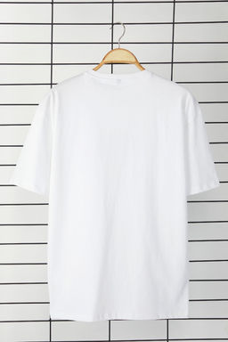 TRENDYOL MAN Beyaz Unisex Oversize/Genis Kesim Slogan Bask? %100 Pamuk T-Shirt TMNSS25TS00088 - Trendyolmilla фото 4