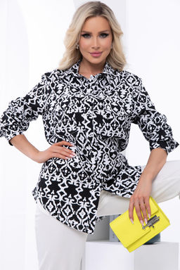 Рубашка Алеста (черно-белая) Б7020 - Lt collection фото 9
