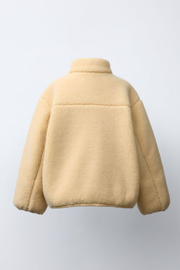 FAUX SHEARLING ZIP-UP SWEATSHIRT
