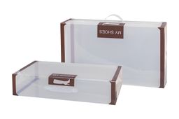 Набор 2 коробок для хранения обуви 52*30*11,5 см Коричневая кайма складные, с ручкой - Elan gallery фото 3