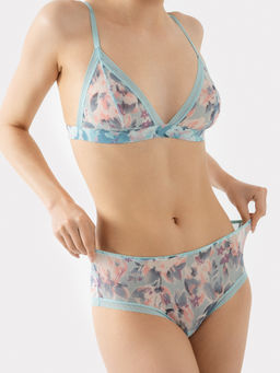 Бюстгальтер женский мятно-зеленый с крупными цветами крупные цветы на мятном 512521 - Mark formelle фото 5