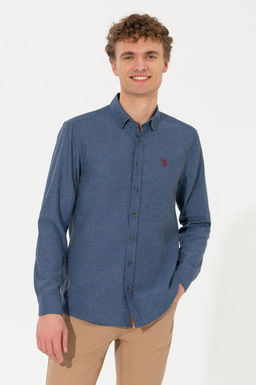 Erkek _ndigo Uzun Kollu Basic G_mlek