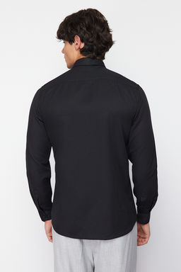 Siyah Slim Fit Kolay Utulenebilir Smart Gomlek TMNSS24GO00074