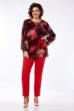 Костюм Элль стиль 2268/1 винный/красный