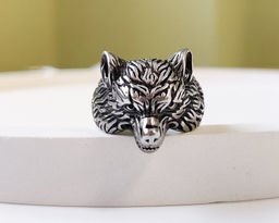 Мужское кольцо из стали Медведь