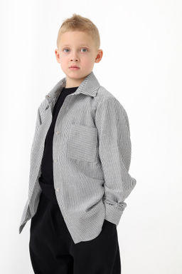 Рубашка в полоску Лен, черная - Inzibe фото 6