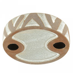 Набор для ванной "Шале" 4 предмета: дозатор для мыла 380мл, д7см, h17см; мыльница д10,4см, h3см; стакан 310мл, д6,8см, h11см - 2шт, фурнитура пластик, керамика шамот, бежево-оливковый, в коробке (Китай)