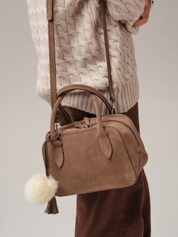 Замшевая сумка Polly DBR 31348 серо-коричневый  фото 5