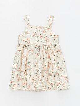 Kare Yaka Ask?l? ?i?ekli K?z Bebek Elbise - Waikiki фото 2