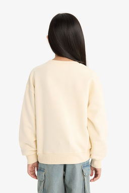 Relax Fit Bisiklet Yaka Bask_l_ __i Yumu_ak T_yl_ Sweatshirt K_z _ocuk - Defacto фото 6