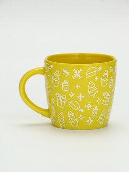 Кружка чайная новогодняя Новый год, жёлтая, 370 мл