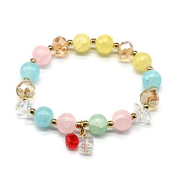 Браслет из полимера шарик 10мм цв.ассорти